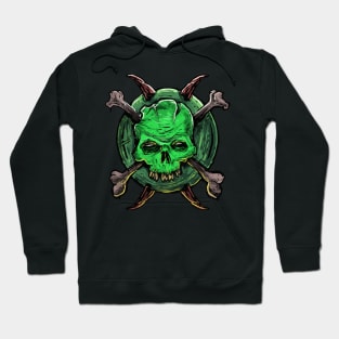 Green Skull and Crossbones Hoodie